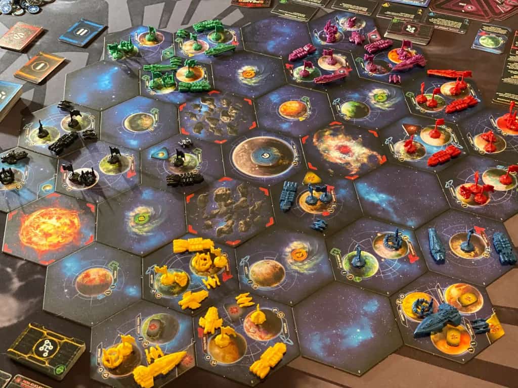 Each round of Twilight Imperium consists of four phases | Source: fuzzyllamareviews.com