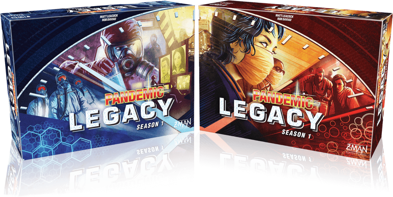 Pandemic Legacy: Season 1 (Blue and Red Editions). Source: pngkey.com
