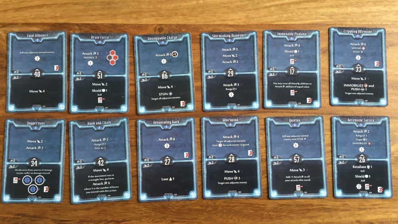 Some ability cards of Brute. Source: The Boardgames Chronicle