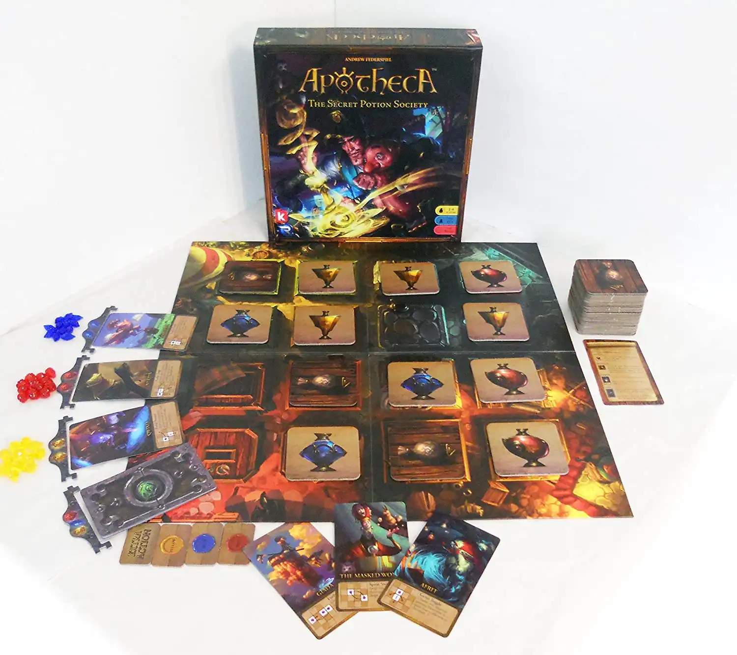 Apotheca (2016) board game components