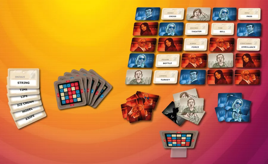 Codenames (2015) board game components