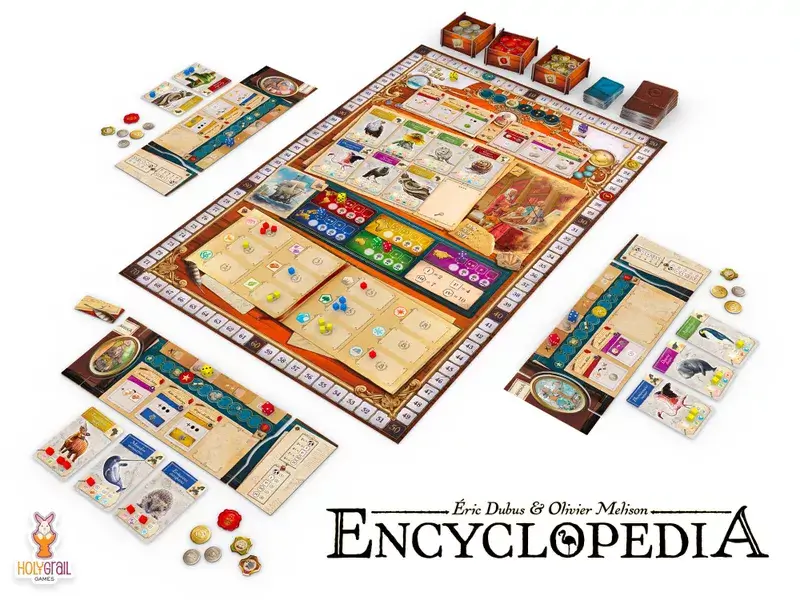 Encyclopedia board game components