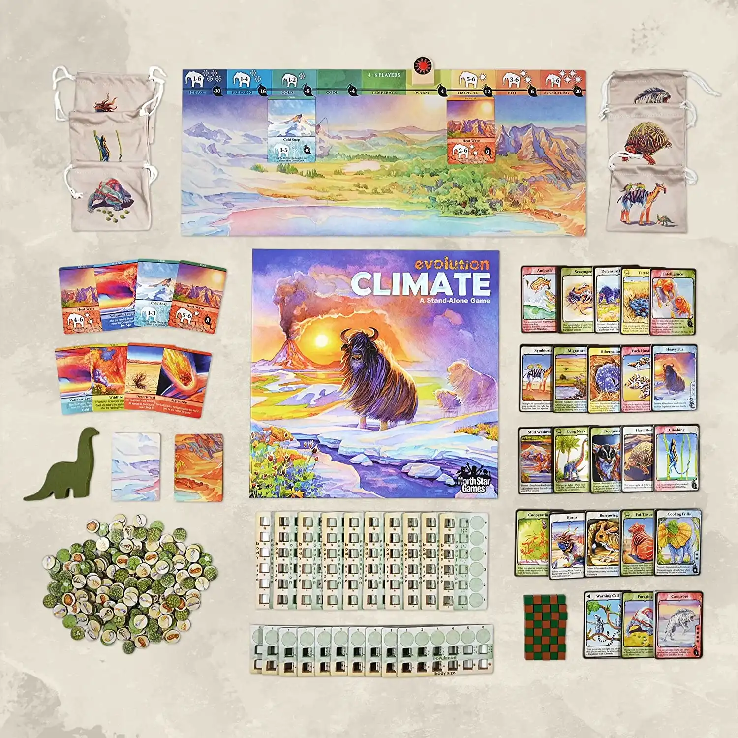 Evolution: Climate (2016) board game components