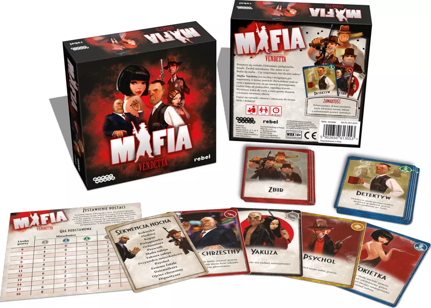 Mafia: Vendetta (2012) board game components