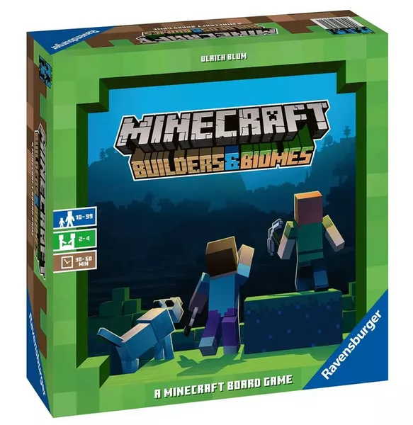 Minecraft: Builders & Biomes (2019) board game box