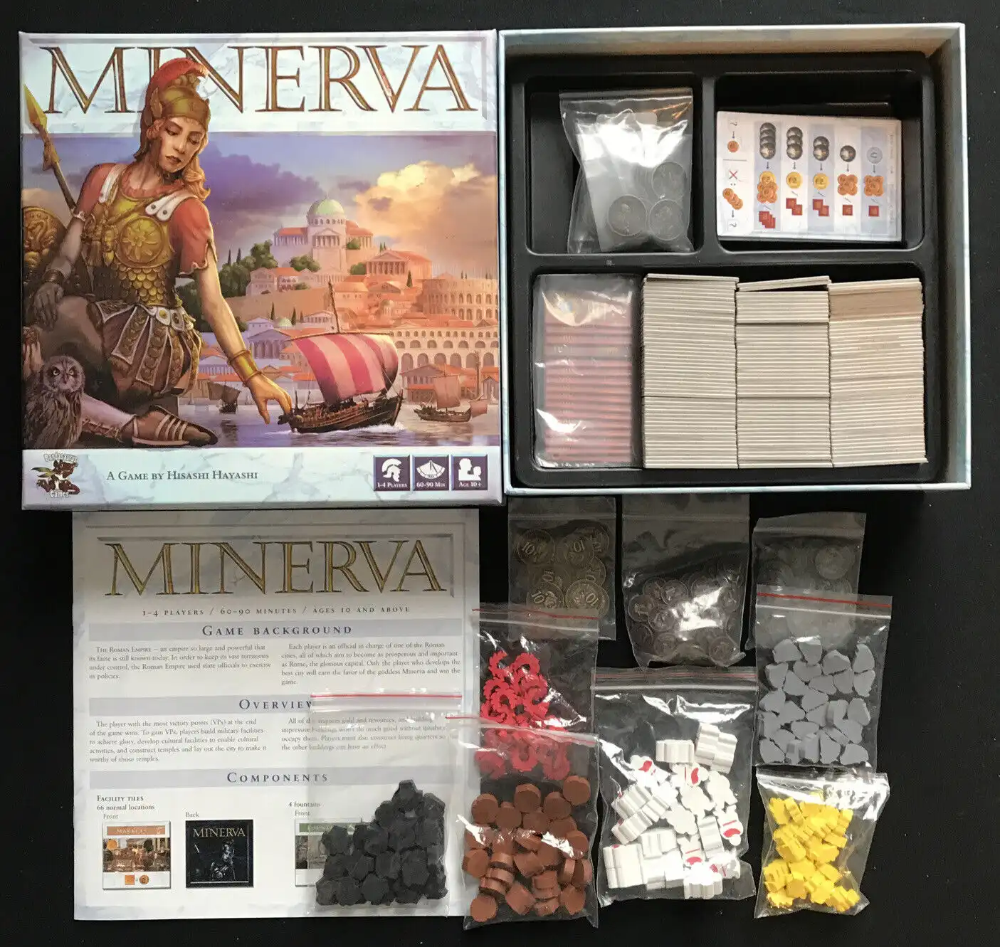 Minerva (2015) board game components