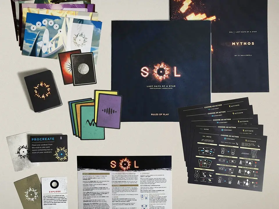 Sol: Last Days of a Star board game components