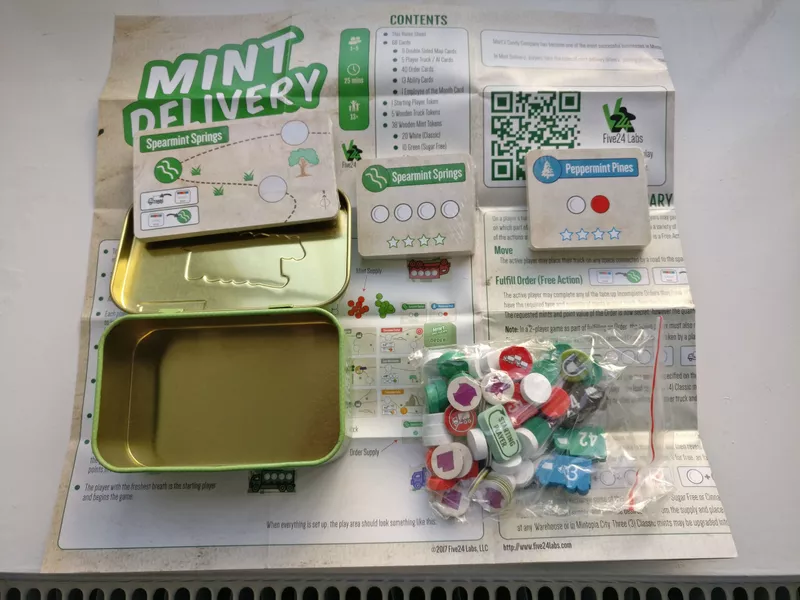 Mint Delivery (2017) board game components
