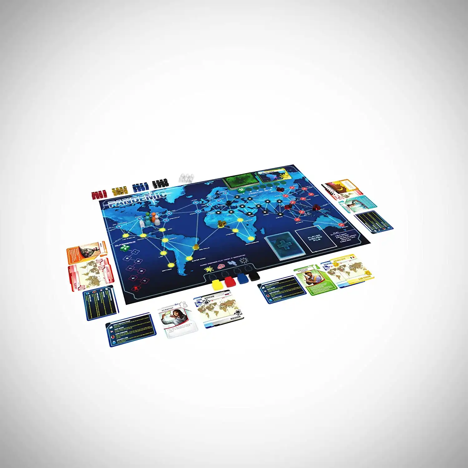 Pandemic (2008) board game components