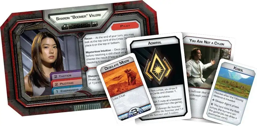 Battlestar Galactica: The Board Game (2008) character cards | Source: Fantasy Flight Games
