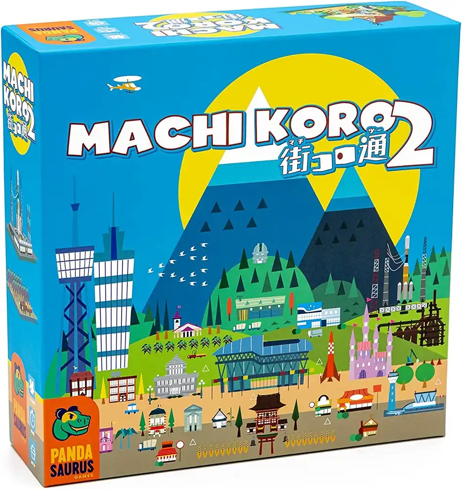 Machi Koro 2 (2021) board game box | Source: Pandasaurus Game