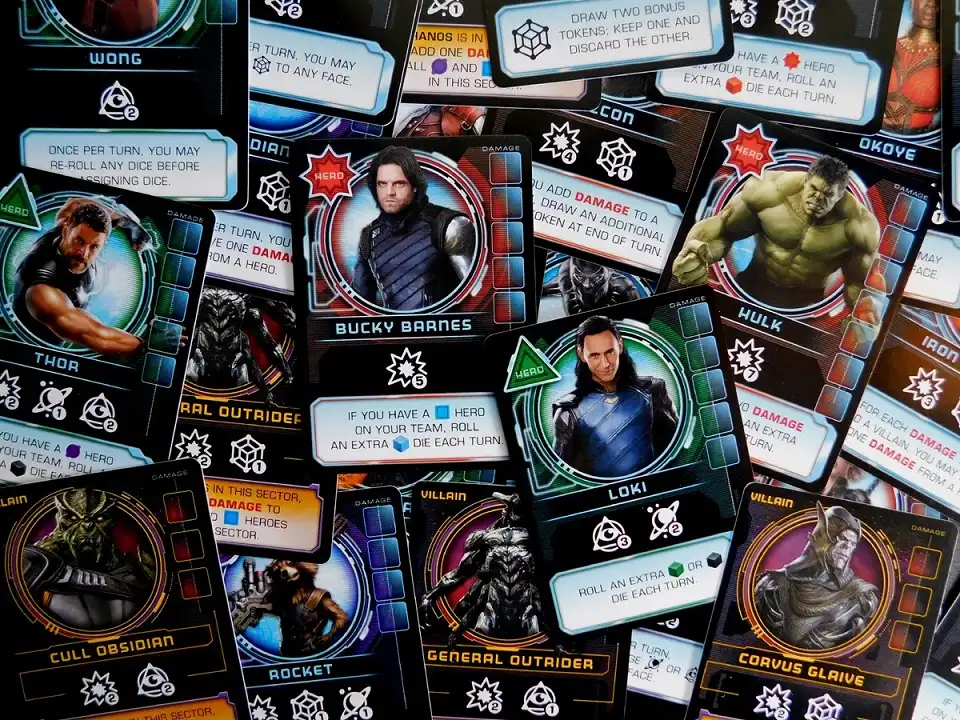 Thanos Rising: Avengers Infinity War (2018) board game heroes cards | Source: Picture by Logan Giannini