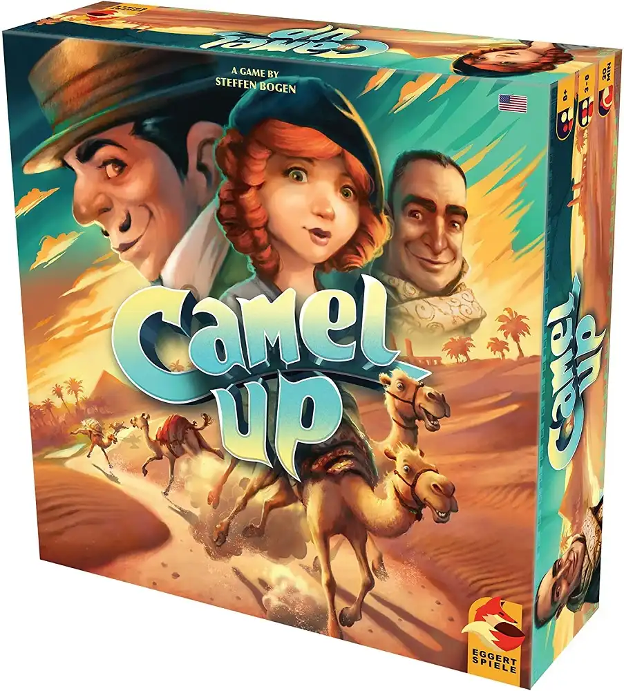 Camel Up (Second Edition) (2018) board game box | Source: Plan B Next Move Gam