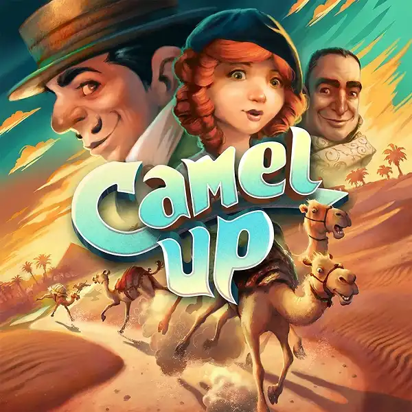 Camel Up (Second Edition) (2018) board game front cover | Source: Plan B Next Move Gam