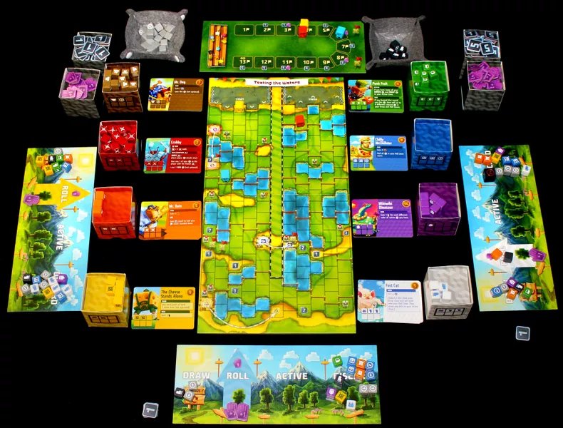 Cubitos (2021) board game set up | Source: Uploaded by Eric on Board Game Geek