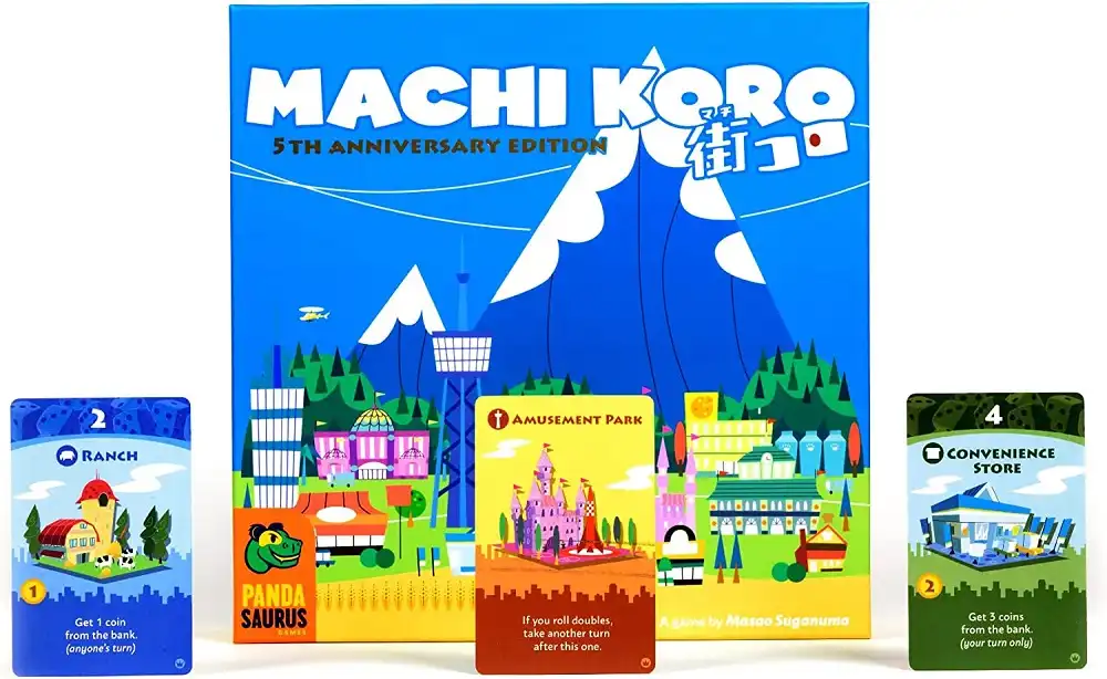 Machi Koro (2012) board game box | Source: Pandasaurus Games