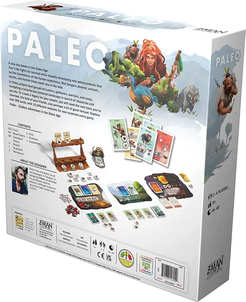 Paleo (2020) board game back box | Source: Z-Man Games