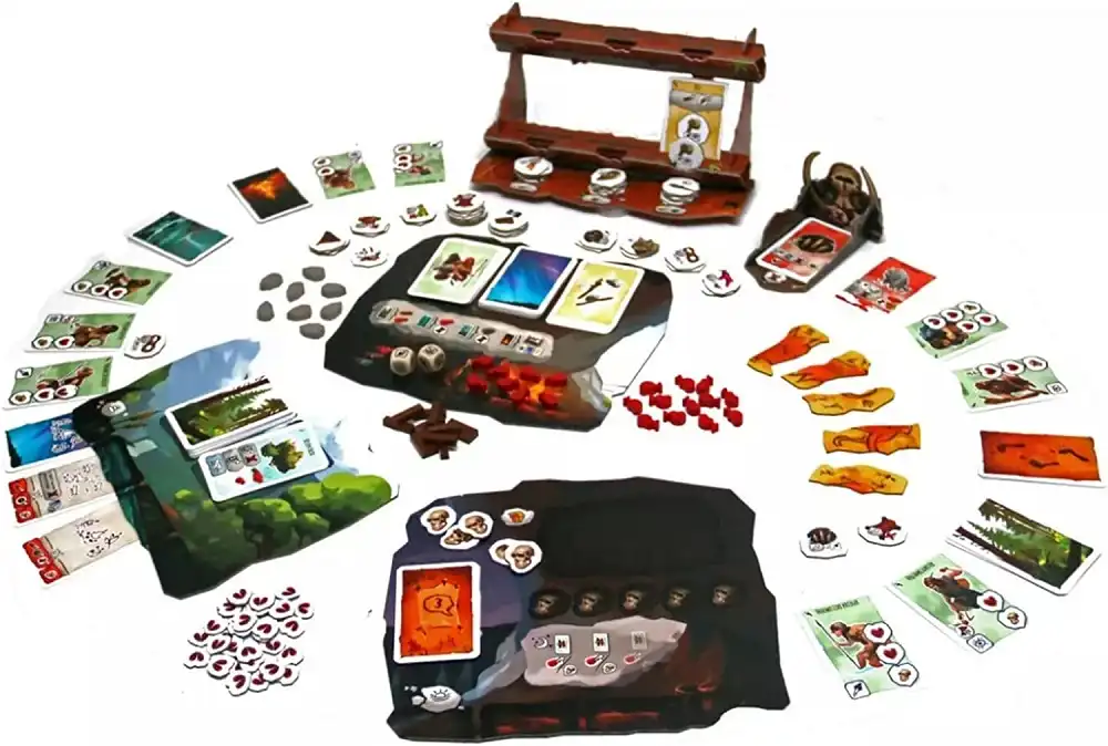 Paleo (2020) board game components | Source: Z-Man Games