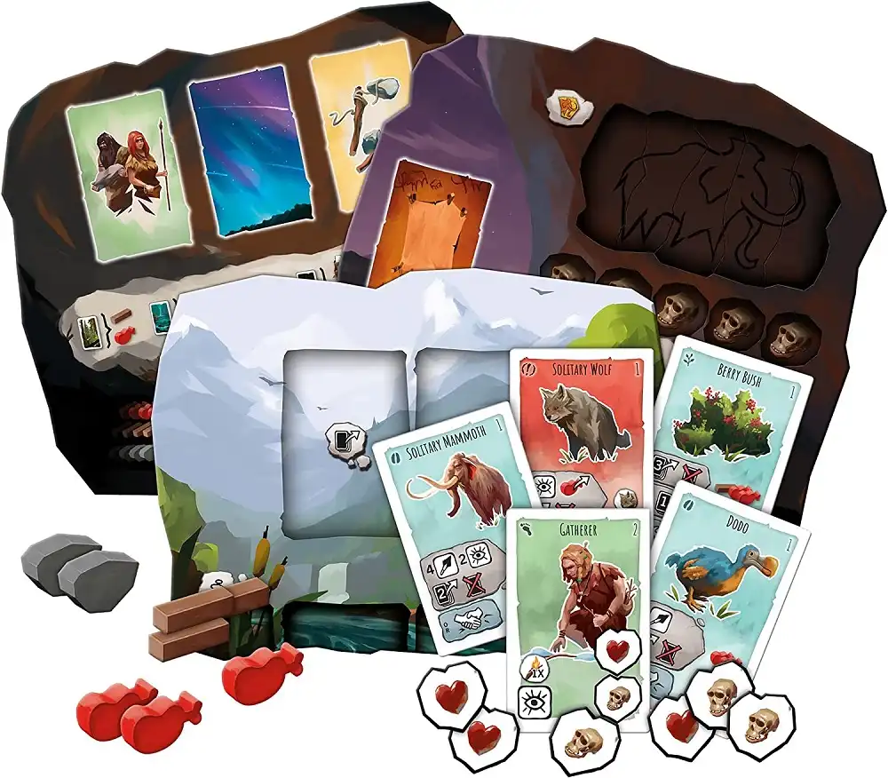 Paleo (2020) board game components | Source: Z-Man Games