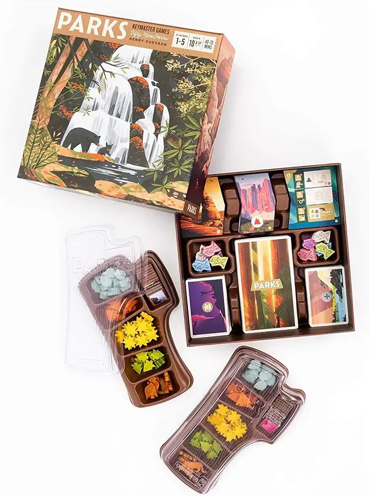 PARKS (2019) board game components 2 | Source: Keymaster Games