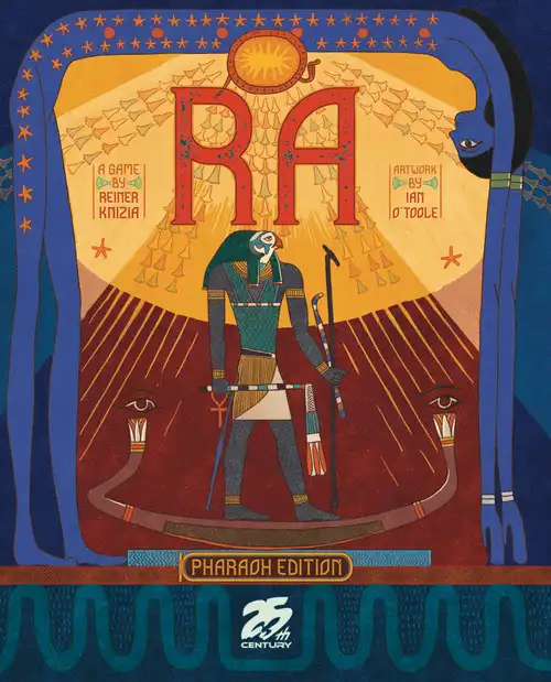 Ra (1999) board game deluxe pharaoh edition front cover | Source: 25thcenturygames
