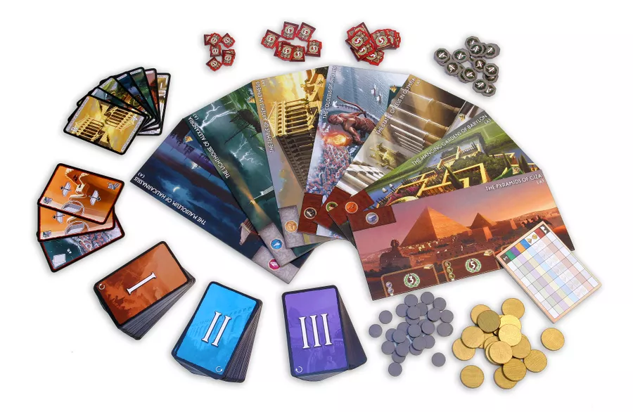 Thành phần của board game 7 Wonders