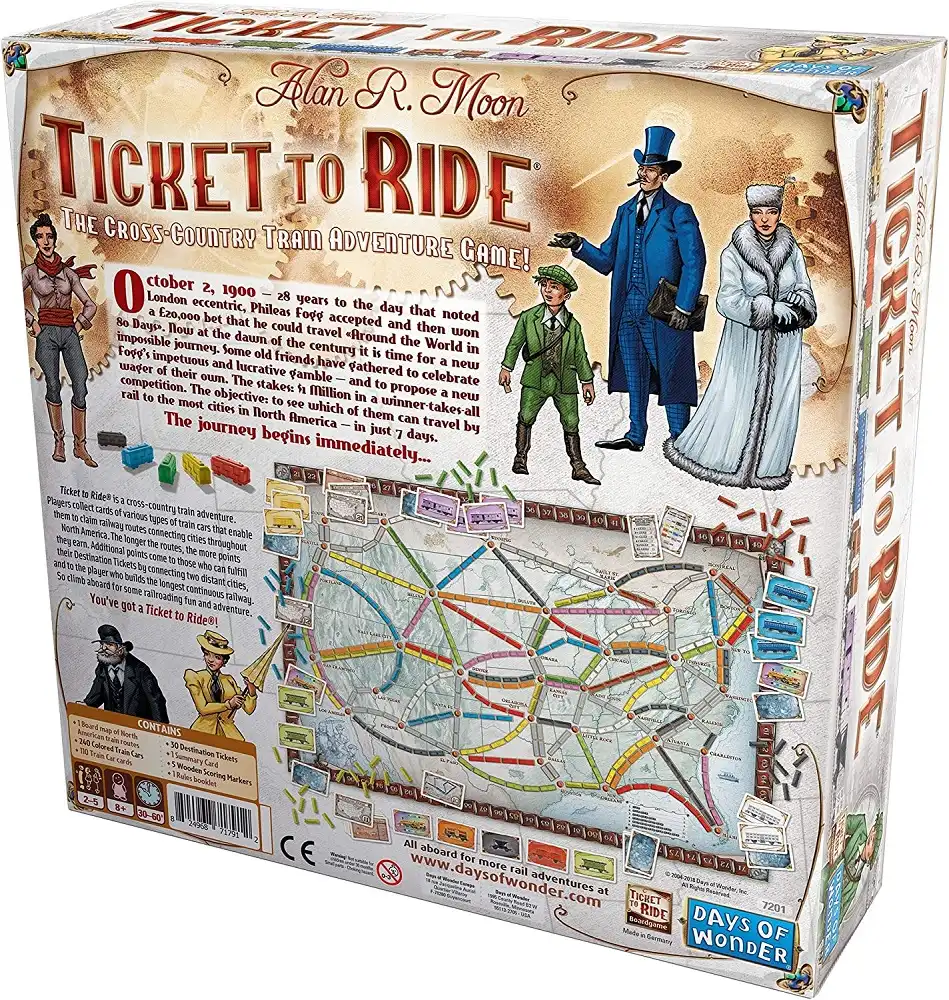 Ticket to Ride (2004) board game back box | Source: Days of Wonder