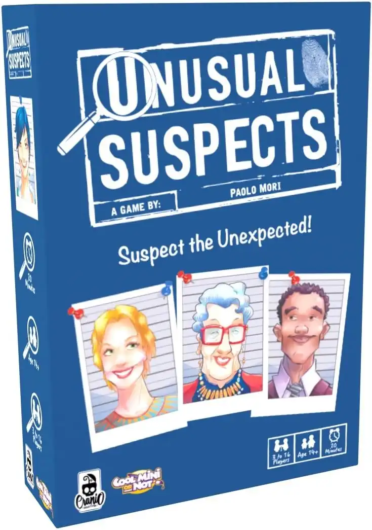 Unusual Suspects (2015) board game box | Source: CMON