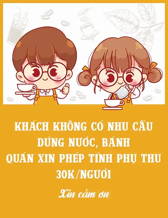 Phụ thu khi bạn không dùng nước, bánh