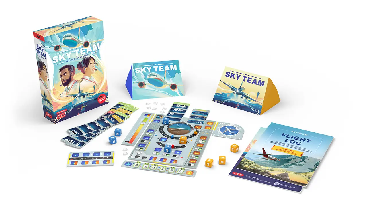 Sky Team game components | Source: scorpionmasque.com