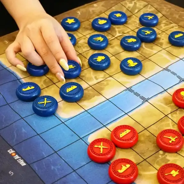 Commander Chess playmat and pieces of chess